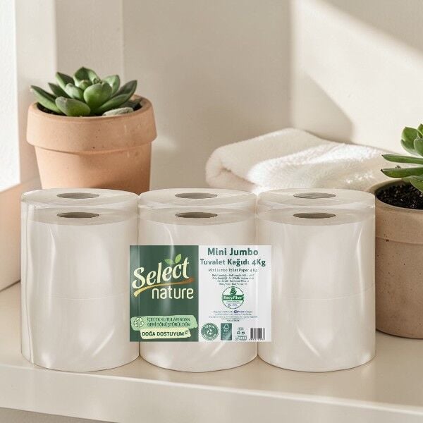 Select Nature Mini Jumbo 4kg Tuvalet Kağıdı - 90mt * 12 Rulo