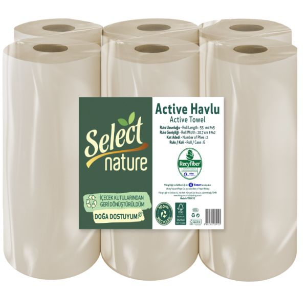 Select Nature Active Kağıt Havlu 6 Rulo (3kg / 55m)