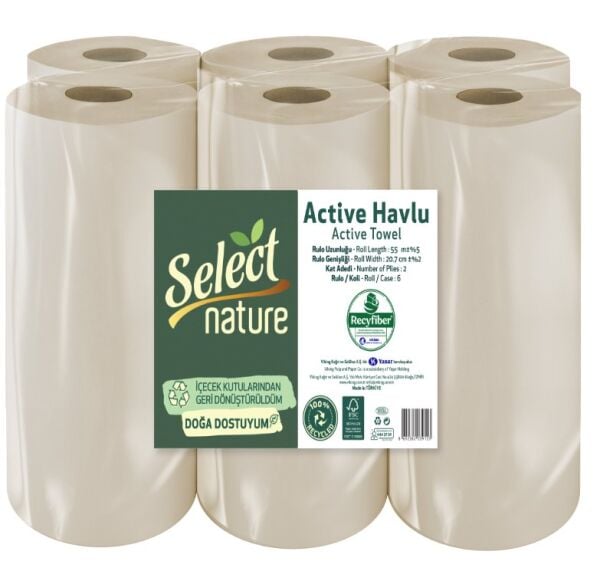 Select Nature Active Kağıt Havlu 6 Rulo (3kg / 55m)