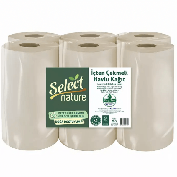 Select Nature 6'lı İçten Çekmeli Kağıt Havlu 5 Kg