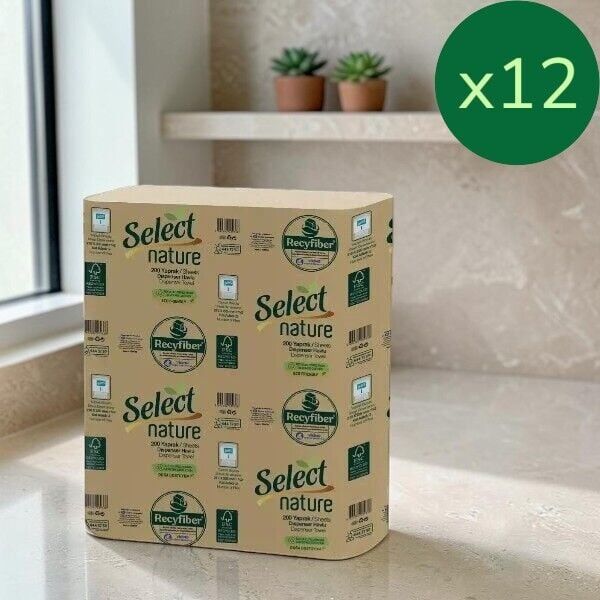 Select Nature Z Katlı Kağıt Havlu 200 Yaprak 12'li