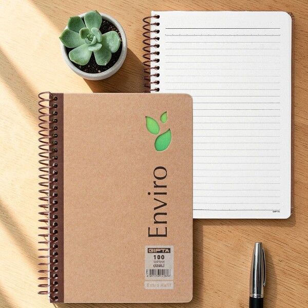 Gıpta Enviro 17x24 100 Yaprak Çizgili Spiralli Kraft Defter 1793 Sert Kapak