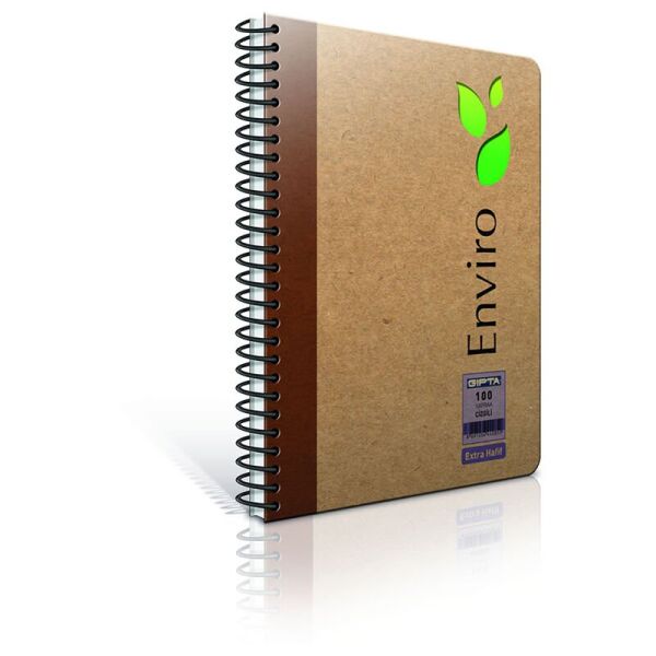Gıpta Enviro Spiralli Kraft Sert Kapak Defter A4 100 Yaprak Çizgili (1791)