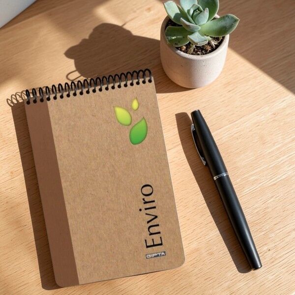 Gıpta Enviro Spiralli 100 yaprak Çizgili 17x24cmKraft Sert Kapaklı Bloknot (2347)