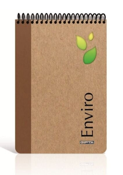 Gıpta Enviro Spiralli 100 yaprak Çizgili A4 Kraft Sert Kapaklı Bloknot (2345)