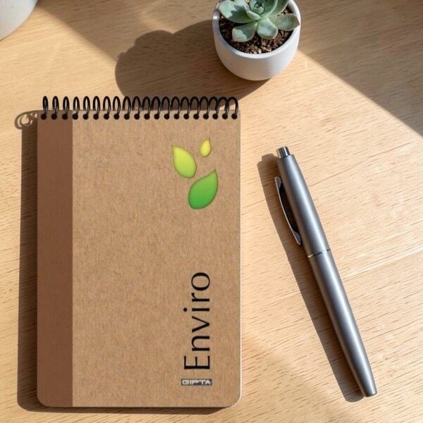 Gıpta Enviro A4 100 Yaprak Çizgili Spiralli Kraft Bloknot Sert Kapak 2345