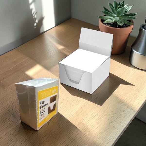 Umur Küp Bloknot 8x8x5 cm 80 Gr Beyaz