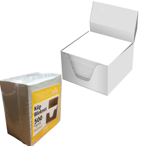 Umur Küp Bloknot 8x8x5 cm 80 Gr Beyaz