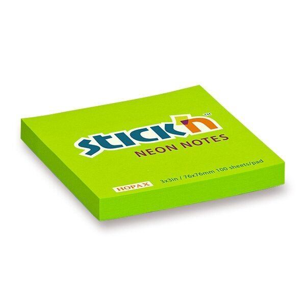 Gıpta Stick'n 76x76 mm Yapışkanlı Not Kağıdı 100 Yaprak Neon Yeşil