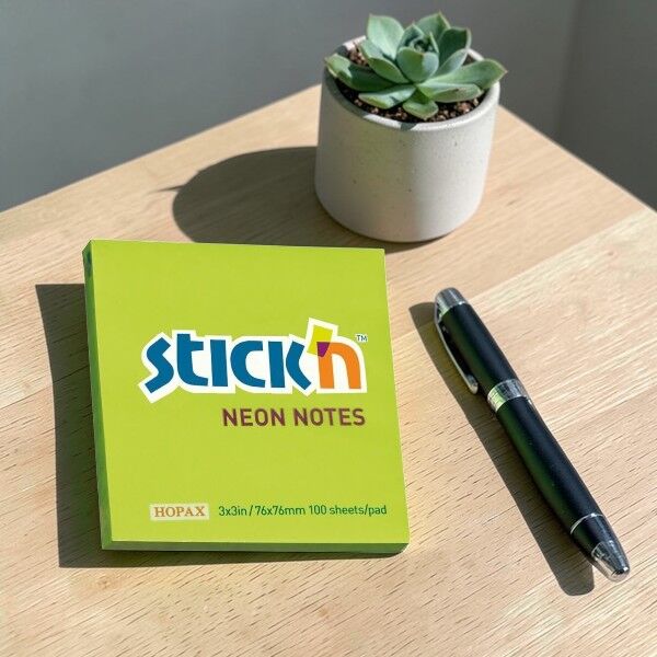 Gıpta 21167 Stick'n 76x76 Neon Yeşil 100 Yaprak Yapışkanlı Not Kağıdı