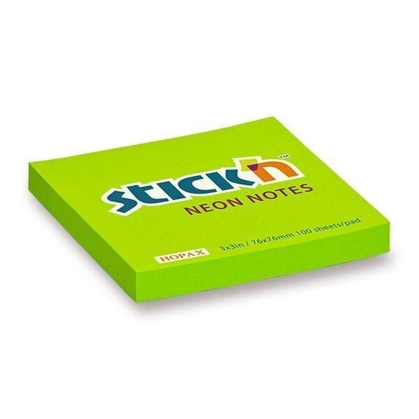 Gıpta Stick'n 76x76 mm Yapışkanlı Not Kağıdı 100 Yaprak Neon Yeşil