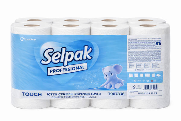 Selpak Professional Touch 8'li İçten Çekmeli Kağıt Havlu (2 Katlı)