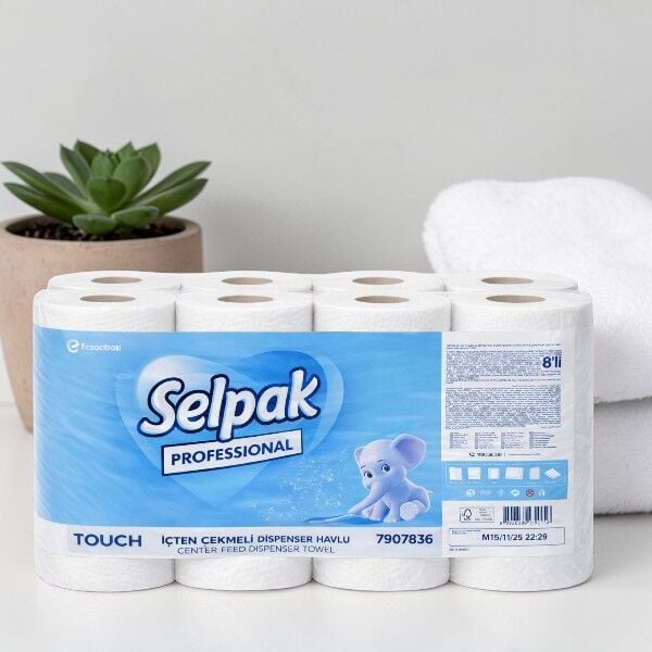 Selpak Professional Touch 8'li İçten Çekmeli Kağıt Havlu (2 Katlı)