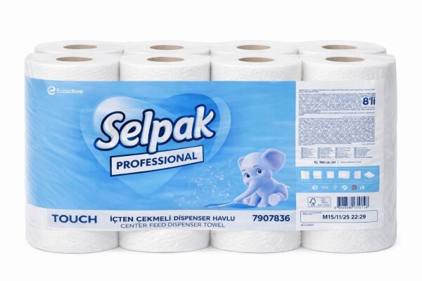 Selpak Professional Touch 8'li İçten Çekmeli Kağıt Havlu (2 Katlı)