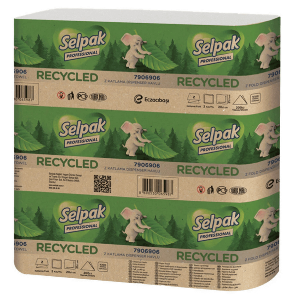 Selpak Professional Recycled Z Katlı Havlu 12'li Paket x 200 Yaprak