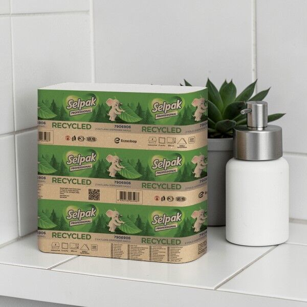 Selpak Professional Recycled Z Katlama Kağıt Havlu 200 Yaprak x 12 Paket