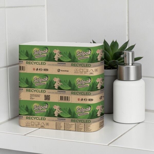 Selpak Professional Recycled Z Katlama Kağıt Havlu 200 Yaprak x 12 Paket