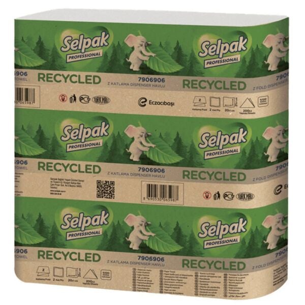 Selpak Professional Recycled Z Katlı Havlu 12'li Paket x 200 Yaprak