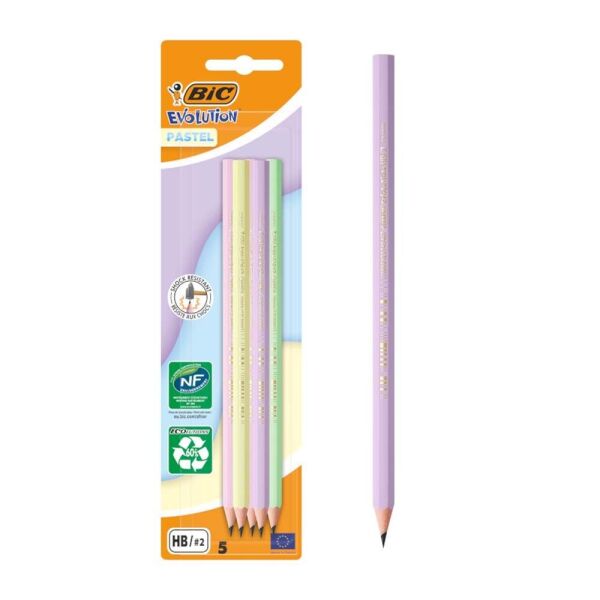 Bic Evolution HB 5'li Kurşun Kalem - Pastel Renkler (518980)
