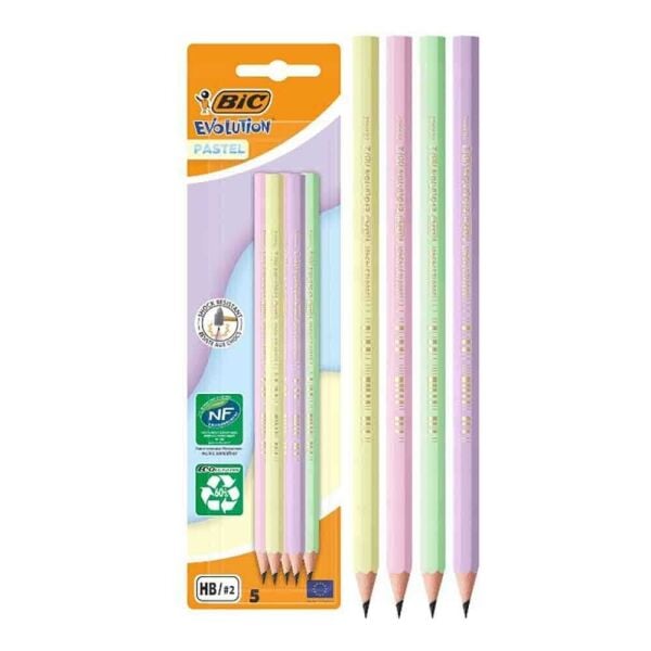 Bic Evolution HB 5'li Kurşun Kalem - Pastel Renklerde (518980)
