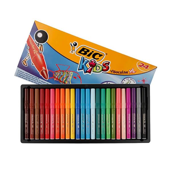 Bic Visacolor XL - 24'lü Jumbo Keçeli Kalem Seti Yıkanabilir (8290053)