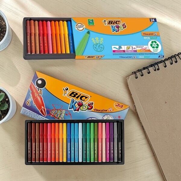 Bic Visacolor XL - 24'lü Jumbo Keçeli Kalem Seti Yıkanabilir (8290053)