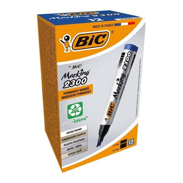Bic Permanent Marker 2300 Kesik Uç - Mavi (8209253)