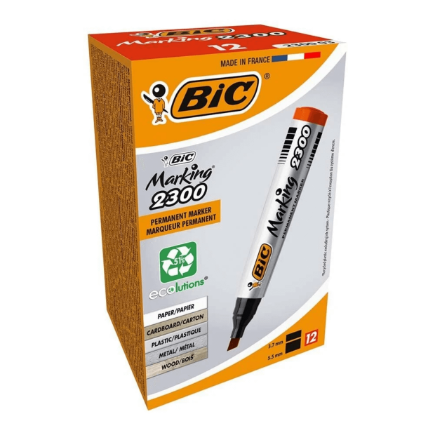Bic Permanent Marker 2300 - Kesik Uç Kırmızı (8209243)