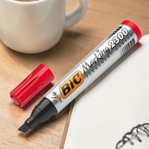Bic Permanent Marker 2300 - Kesik Uç Kırmızı (8209243)