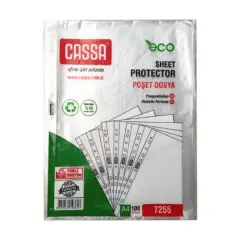 Cassa 7255 A4 Delikli Poşet Dosya Eco 100'lü
