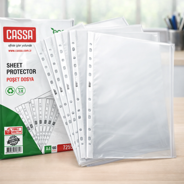 Cassa 7255 A4 Delikli Poşet Dosya Eco 100'lü