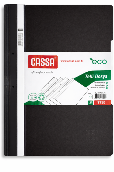 Cassa Eco Telli Dosya - Siyah 50'li (7730)