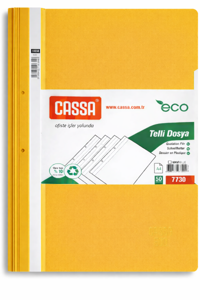 Cassa Eco Telli Dosya - Sarı 50'li (7730)