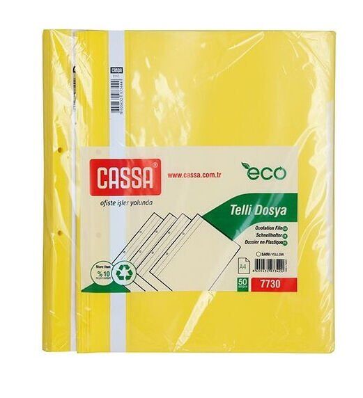 Cassa Eco Telli Dosya - Sarı 50'li (7730)