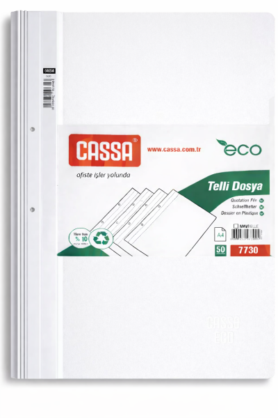 Cassa Eco Telli Dosya - Beyaz 50'li (7730)