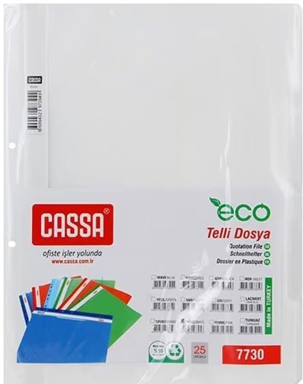 Cassa Eco Telli Dosya - Beyaz 50'li (7730)