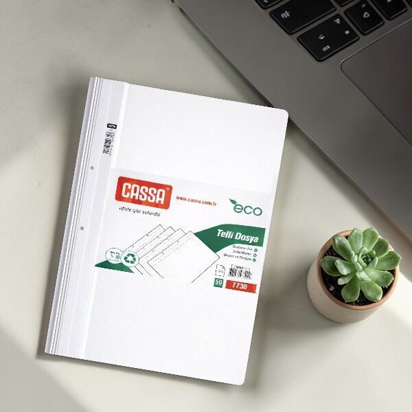 Cassa Eco Telli Dosya - Beyaz 50'li (7730)