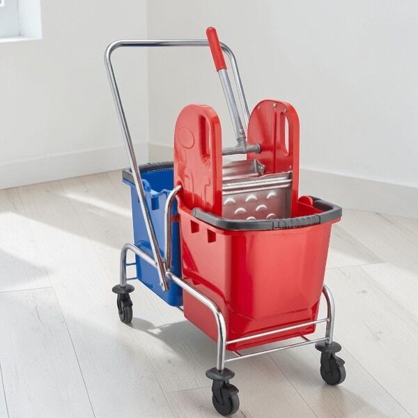 Ceymop Krom Gövdeli Çift Kovalı Çelik Presli Temizlik Seti (CYP-806)