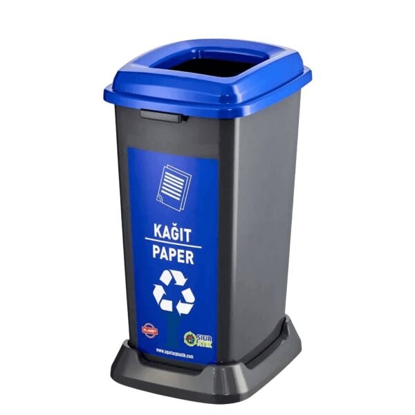 Ceymop Geri Dönüşüm Kovası 70 lt Plastik - Mavi Renk (Kağıt Atık) (Cyp-1533)