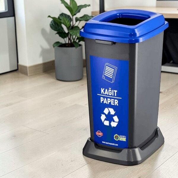 Ceymop Geri Dönüşüm Kovası 70 lt Plastik - Mavi Renk (Kağıt Atık) (Cyp-1533)