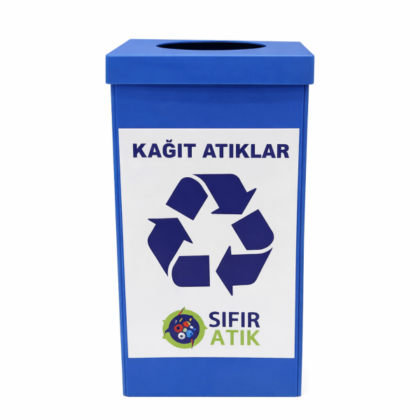 Ceymop Kağıt Atık Kovası 70 Lt Folyolu Geri Dönüşüm Kutusu – Mavi (CYP-1530)