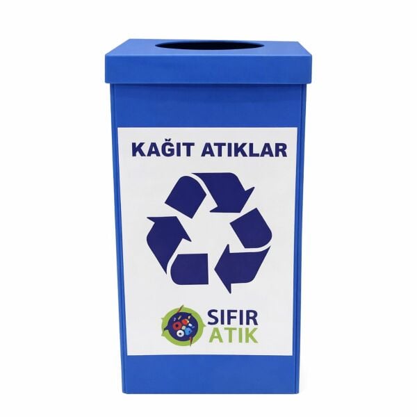 Ceymop Kağıt Atık Kovası 70 Lt Folyolu Geri Dönüşüm Kutusu – Mavi (CYP-1530)