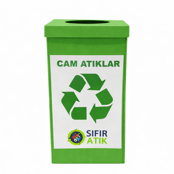 Ceymop Cam Atık 70 Lt Folyolu Geri Dönüşüm Kutusu - Yeşil Renk (Cyp-1530)
