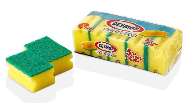 CYP-919 - Ceymop Oluklu Bulaşık Süngeri 5'li (Mikro)