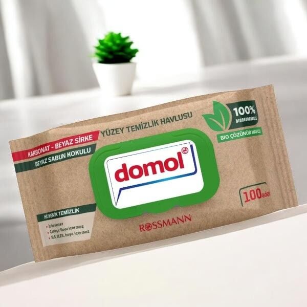 Domol 100'lü Yüzey Temizlik Havlusu Bio Çözünür