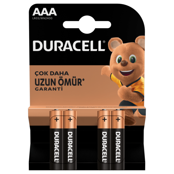 Duracell AAA 4'lü İnce Kalem Pil