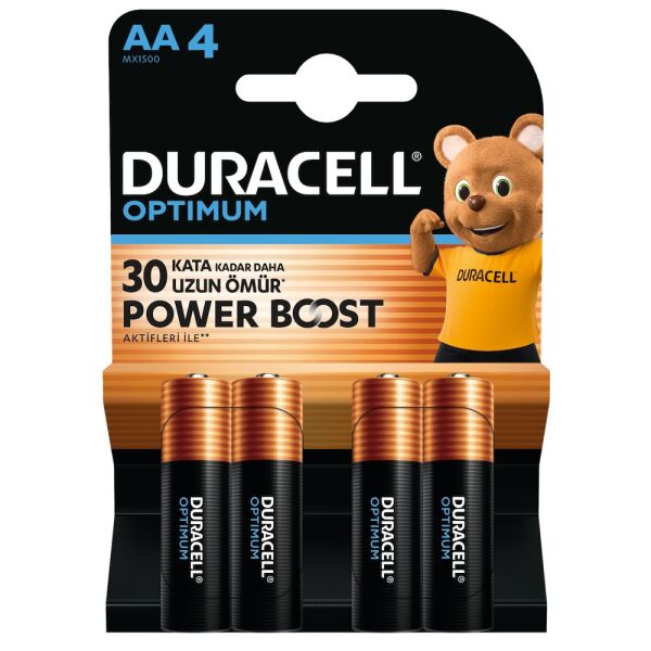 Duracell Optimum Power Boost AA 4'lü Kalem Pil