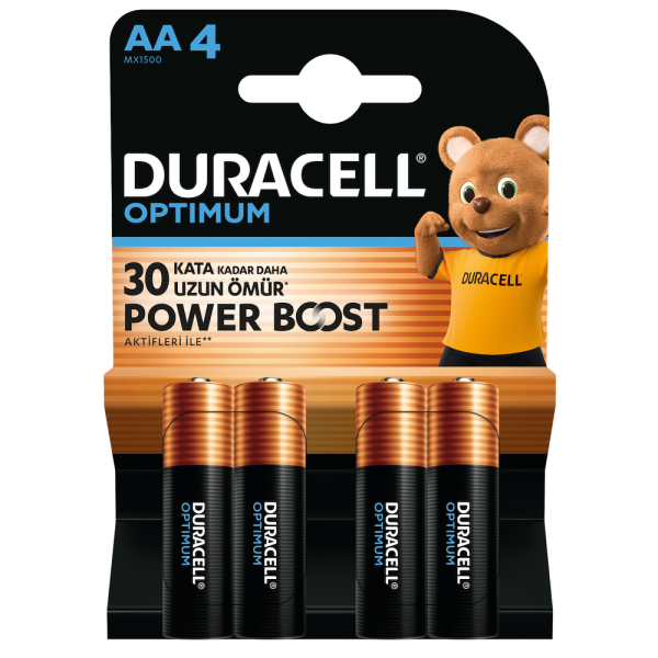 Duracell Optimum Power Boost AA 4'lü Kalem Pil