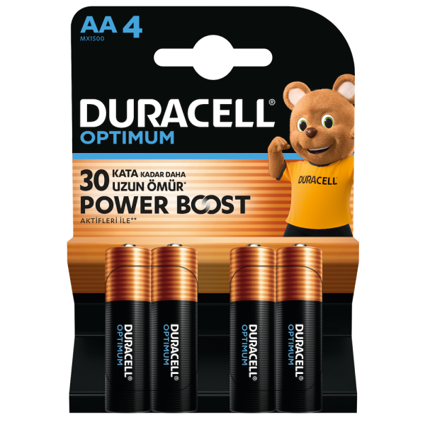 Duracell Optimum Power Boost AA 4'lü Kalem Pil