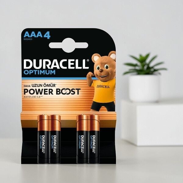 Duracell Optimum Power Boost AAA 4'lü İnce Kalem Pil